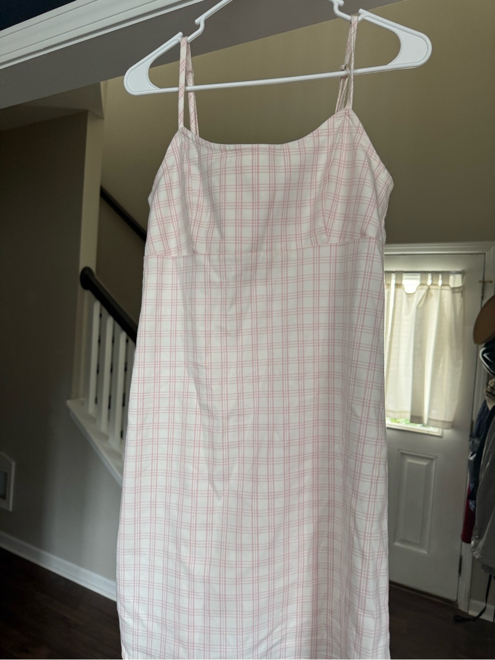 Brandy Melville Pink Plaid Slip Dress